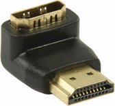 Nedis HDMI™-Adapter | HDMI™ Connector | HDMI™ Female | Verguld | 90° Gehoekt | ABS | Zwart | 1 Stuks | Polybag