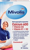 Mivolis Calcium 600 + Vitamine D3 + Vitamine K1 + K2 (30 stuks)