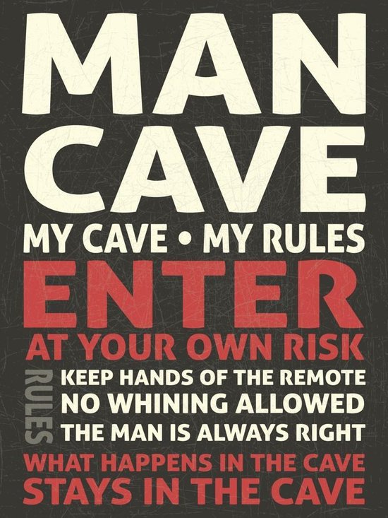 Signs-USA - Man Cave Enter - Wandbord - 33 x 44 cm