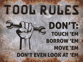 Signs-USA - Tool Rules grey rust - Gereedschap - Wandbord - 33 x 44 cm