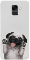 ADEL Siliconen Back Cover Softcase Hoesje Geschikt voor Samsung Galaxy A8 Plus (2018) - Bulldog Hond