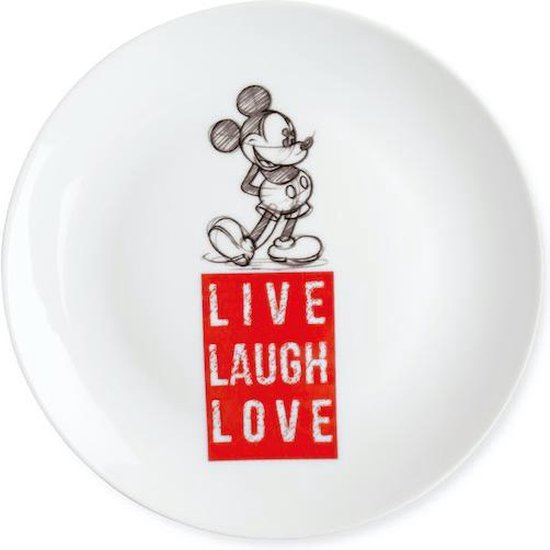 Assiette à gâteau Disney Egan Mickey Mouse Live Laugh Love Red 19cm |  bol.com