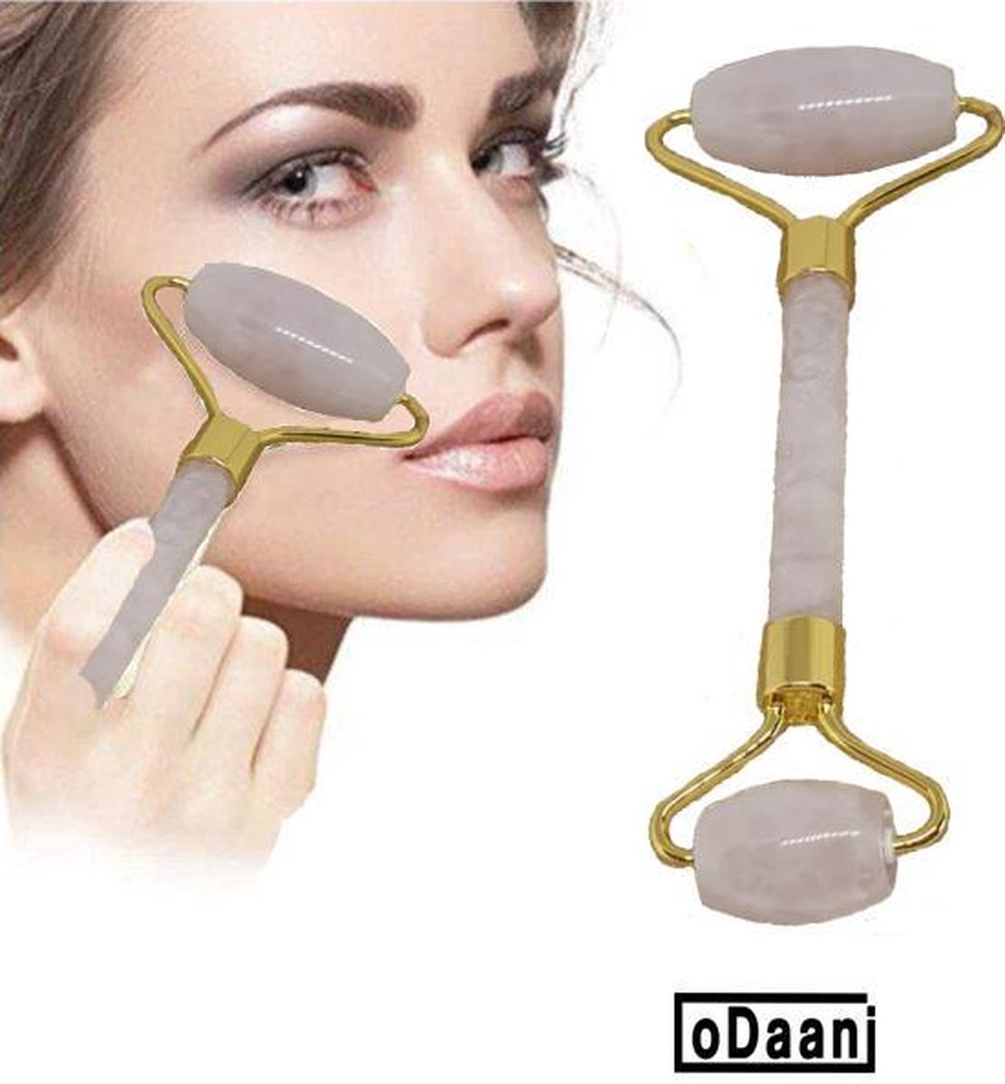 Verbeterde Rose Quartz Roller - Anti Rimpels - Gezicht Massage - oDaani