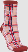 Dagmar Multi Check Sock Burgundy