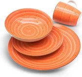 Michelino serviesset (oranje) 16-delig voor 4 persoons borden