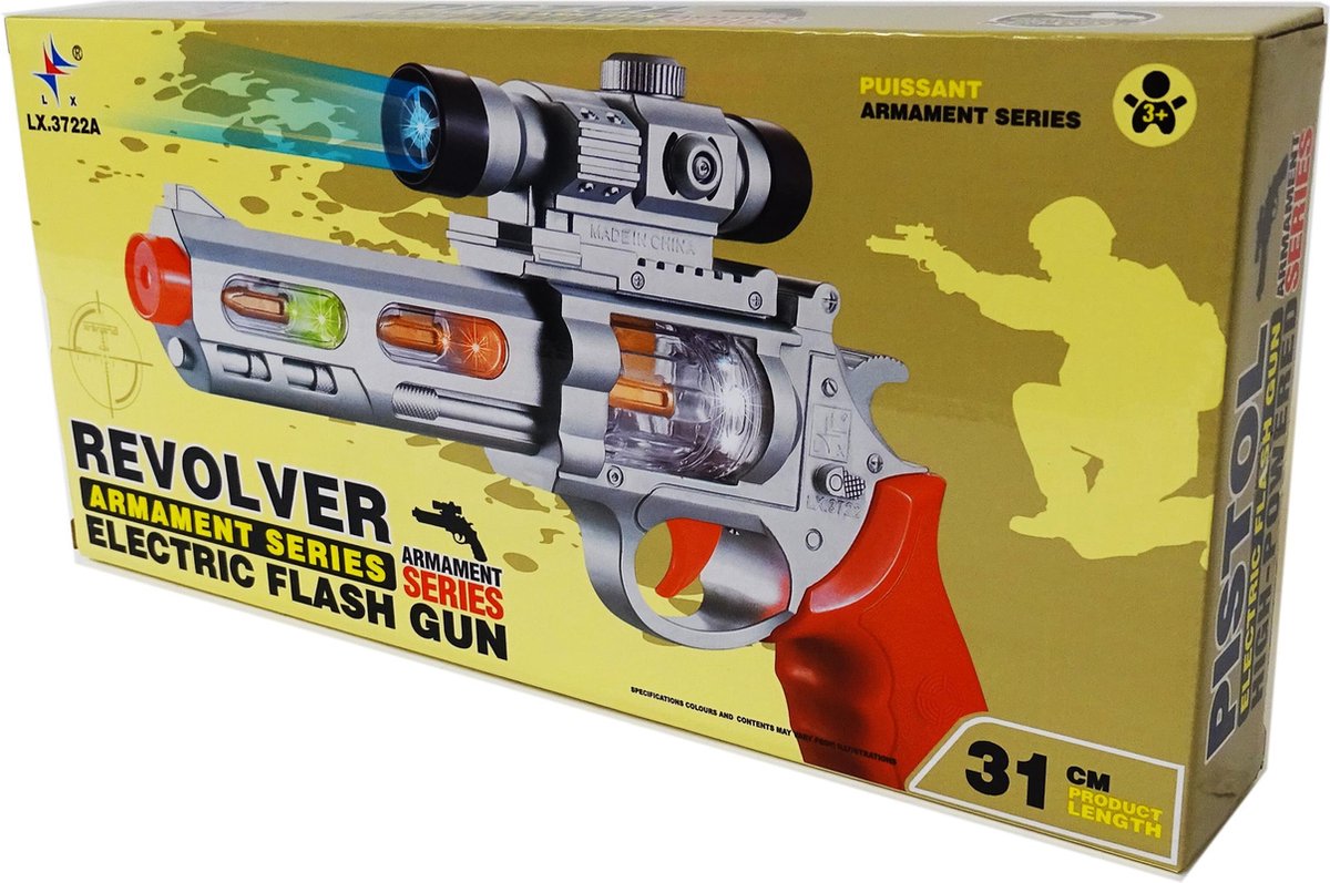 Achat Pistolet laser jouet 28cm - avec masque - lumière et son en gros