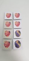 Magnetisch minifotolijstje 5x wit en 3x beige