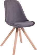 Chaise visiteur - Velours - Bois - Design - Chaise stable - Gris foncé