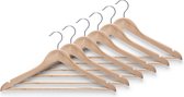 10x Bruine kledinghangers met broekstang 44 cm - Zeller - Huis/wonen benodigdheden - Kledingkast - Kledinghangers voor volwassenen