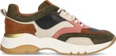 Manfield - Dames - Groene dad sneakers met goudkleurige details - Maat 39