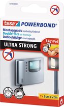 27x Tesa dubbelzijdig montagetape pads wit extra sterk 6 x 2 cm - Klusmateriaal - Huishoudartikelen - Tesa Powerbond - Montagetape - Extra sterk - Dubbelzijdig tape