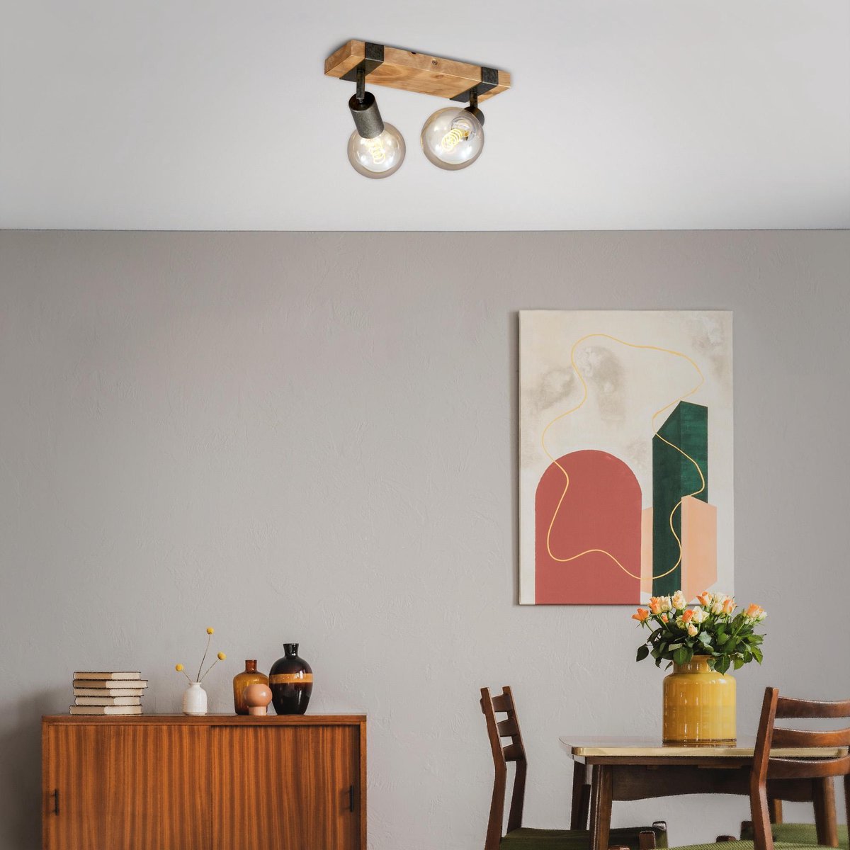 ZMH Spot de plafond 4 flammes 350° orientable Vintage Plafonnier Salon | Leroy Merlin