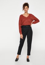 LOLALIZA Klassieke broek met ceintuur - Zwart - Maat 38