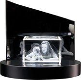 3D Foto in glas Afm: 90 x 60 x 60 mm met fraaie, design lichtsokkel * AANBIEDING *