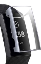 Bumper voor Fitbit Charge 4 – Siliconen Case - Screenprotector Hoesje – Zilver