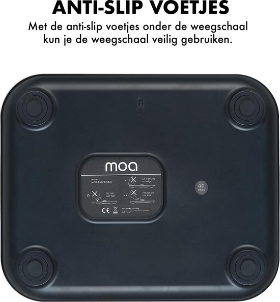 MOA Personenweegschaal - Kinetische Weegschaal - Batterijloos - Zwart - BS17B - MOA