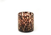 Housevitamin Luipaard Glazen Waxine / Theelichthouder - Ã˜10 cm - Hoogte 11 cm - Leopard Print