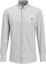 WE Fashion Heren slim fit overhemd van piquéjersey - Maat S