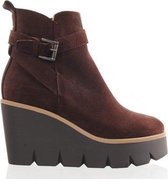 MAURY plateau boot met rits - bruin - maat 38