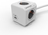 PowerCube Extended Duo USB (A + C) - 1.5 meter kabel - 4 stopcontacten - 2 USB laders (A + C) - Type F randaarde