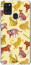 Casetastic Samsung Galaxy A21s (2020) Hoesje - Softcover Hoesje met Design - Wild Cats Print