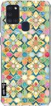 Casetastic Samsung Galaxy A21s (2020) Hoesje - Softcover Hoesje met Design - Gilded Moroccan Mosaic Tiles Print