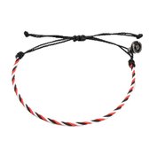 Chibuntu® - Zwart, Wit, Rode Armband Heren - Twisted armbanden collectie - Mannen - Armband (sieraad) - One-size-fits-all