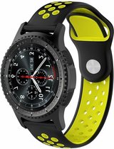 Samsung Galaxy Watch sport band 45mm / 46mm - zwart/geel + glazen screen protector