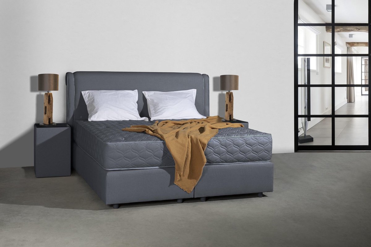 Circulair Bed - Duurzame en recyclebare Boxspring - Luxe Uitvoering - 180x200 - Blauw/Grijs Denim