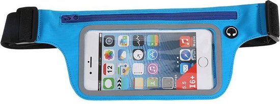 Samsung Galaxy S20 Plus hoes Running belt Sport heupband - Hardloopband riem sportband hoesje Blauw Pearlycase