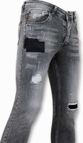 Stijlvolle Jeans Voor Mannen - Skinny Fit Broek Heren - A13B - Grijs