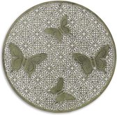 Wanddecoratie - Vrolijke Vlinders - Ijzeren decoratie Natuur - diameter 68 cm