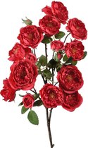 Viv! Home Luxuries Roos tak - zijden bloem - rood - 82cm - topkwaliteit