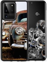 Telefoonhoesje Samsung Galaxy S20 Ultra TPU Silicone Hoesje met Zwarte rand Vintage Auto