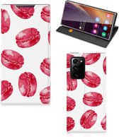 GSM Hoesje Geschikt voor Samsung Galaxy Note 20 Ultra Fotohoesje ontwerpen Pink Macarons