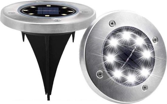 Min Overeenkomstig met onderdelen Solar Spot - LED Grondspots set - 4 stuks - 8x LED - Solar Tuin Set-  Tuinverlichting -... | bol.com