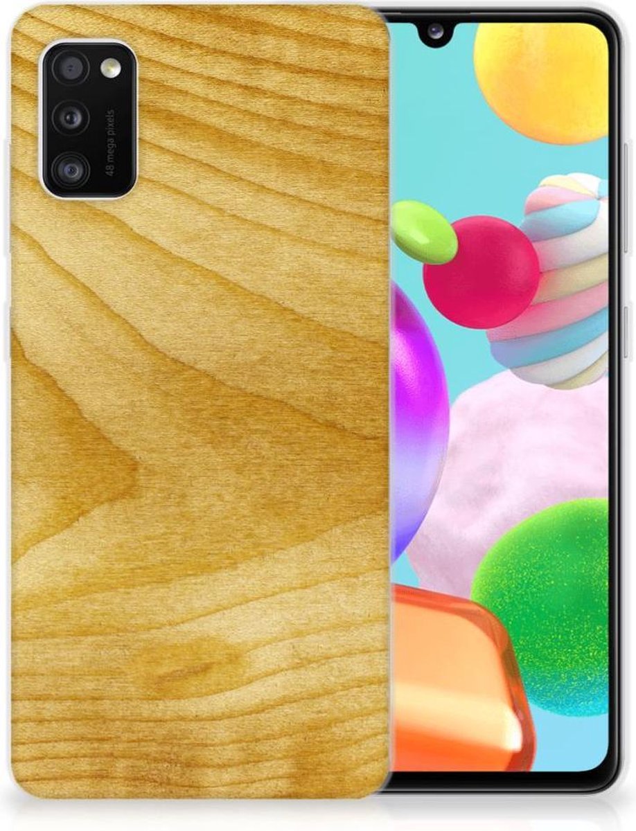 Samsung Galaxy A41 Bumper Hoesje Licht Hout