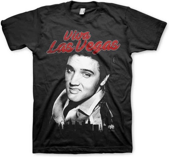 Elvis Presley Heren Tshirt Viva Las Vegas Zwart