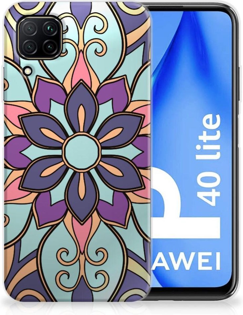TPU Hoesje voor Huawei P40 Lite TPU Case Purple Flower