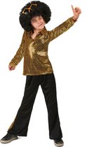 MODAT - Goudkleurig lovertjes disco kostuum voor jongens - 10 - 12 jaar (L)