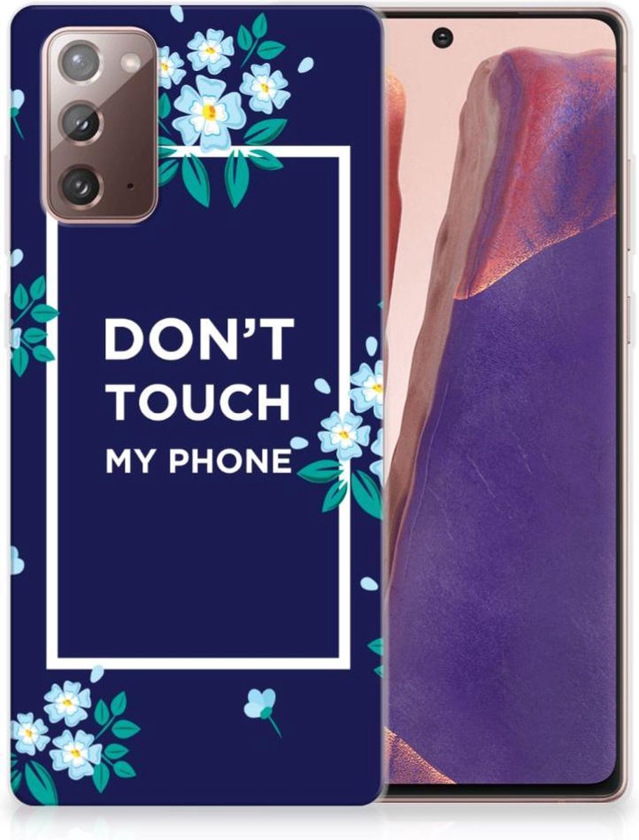 Samsung Note 20 Silicone-hoesje Flowers Blue DTMP