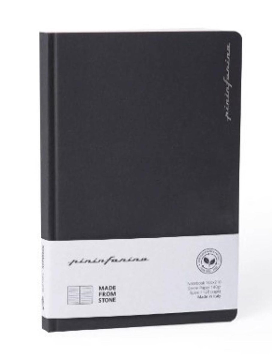 Pininfarina A5 ‘Stone Paper’ Dot Grid Hardcover Notebook Kleur Omslag Zwart + 1 Muji 0.38 Gelpen