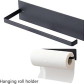 Keukenrol Houder - Luxe Keukenrol Houder - Rollenhouder - Zelfklevend - Keukenaccessoires - Keukenpapier Houder - Zwart