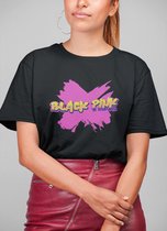 BlackPink Black Pink BP Cartoon Kdrama Bubblegum Style Grafitti Urban Kpop Fan Girlband Girl Squad Queens Album Merchandise T-Shirt Zwart Maat M