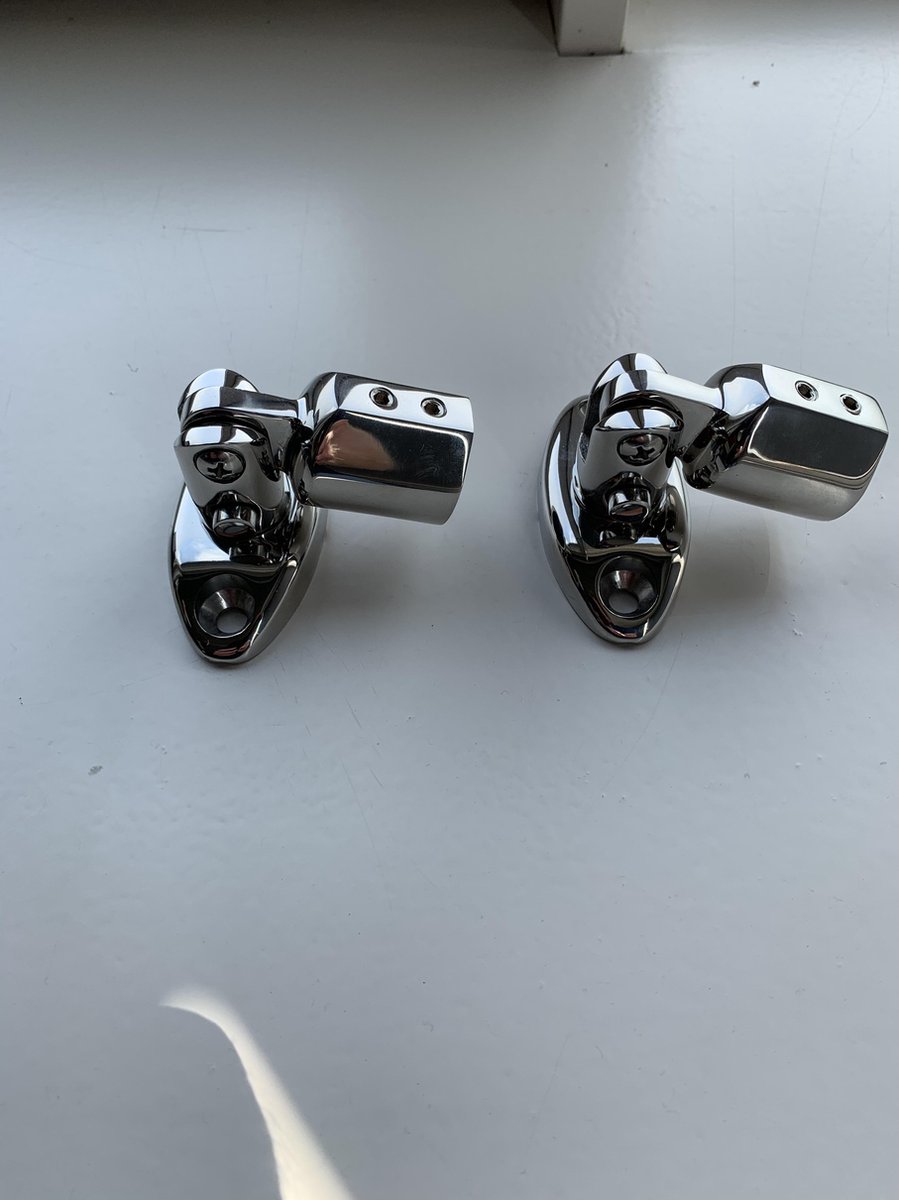 2x dekplaat deluxe met quick release-2x eindstuk de luxe 22mm-Bootkap-Biminitop.