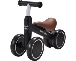 Bandits & Angels Loopfiets Little Starter Zwart vanaf 1 Jaar voor Jongens en Meisjes - Metaal - Zwarte Loop Fiets - Compact en Veilig voor Binnen en Buiten