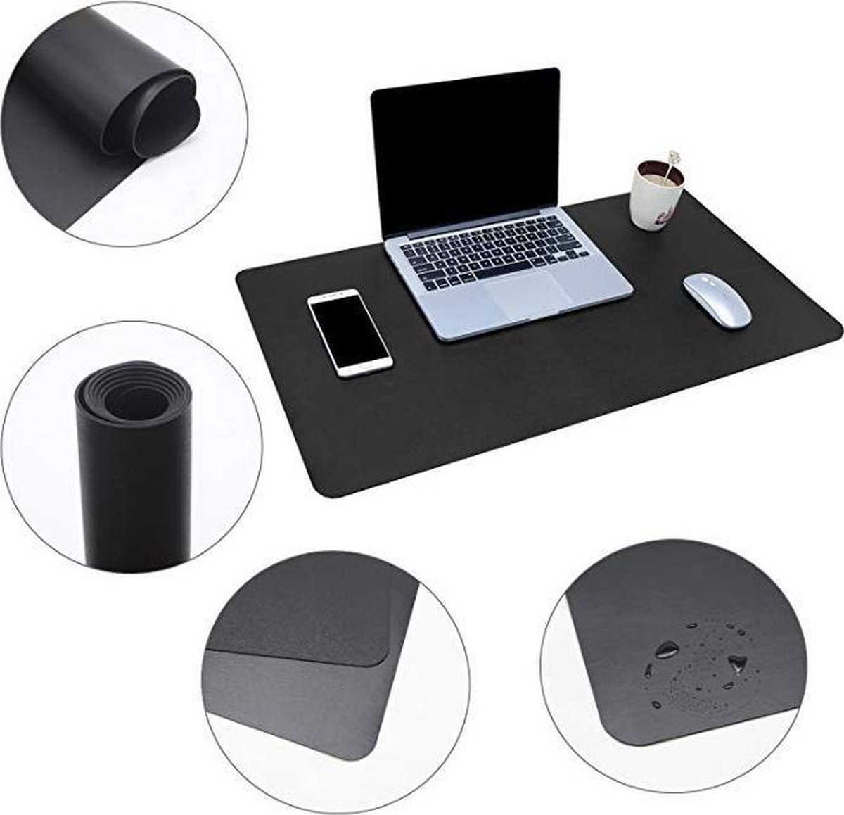 ARNTY Laptop pad, Bureau Mat Dubbelzijdig Lederen Computer Pad Ultra Dunne Grote Waterdichte Muismat Bureau Schrijfblok voor Kantoorwerk/Thuis/Decor