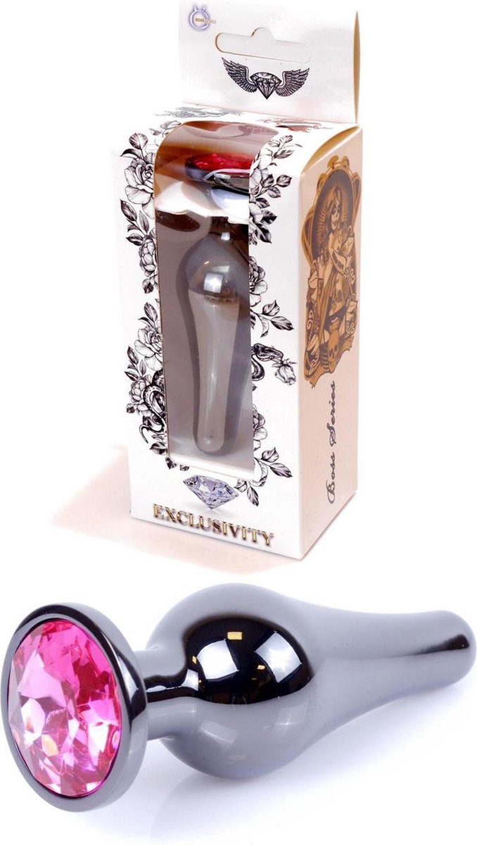 Goedkoopste Bossoftoys - Buttplug - Donker zilver - anaal - Roze - 64-00053 - gave cadeaubox