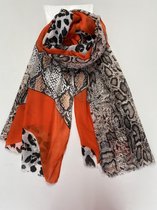 Sjaal met panter en slangen print 100% viscose in 7 kleuren