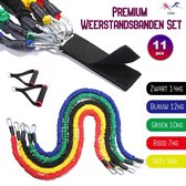 Libie® - Premium Weerstandsbanden Set - 5 Resistance bands - Handvaten - Enkelbanden - Gratis Draagtas & Oefeningen - Thuis Sporten